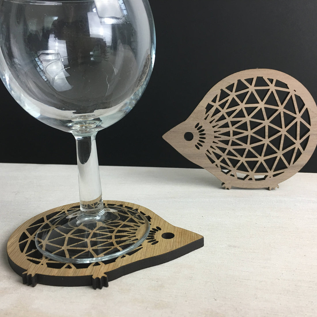 Hedgehog coaster - wood coasters - cute hedgehogs