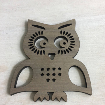 Owl coaster - wood coaster - laser cut coasters - geometric coaster - animal coaster