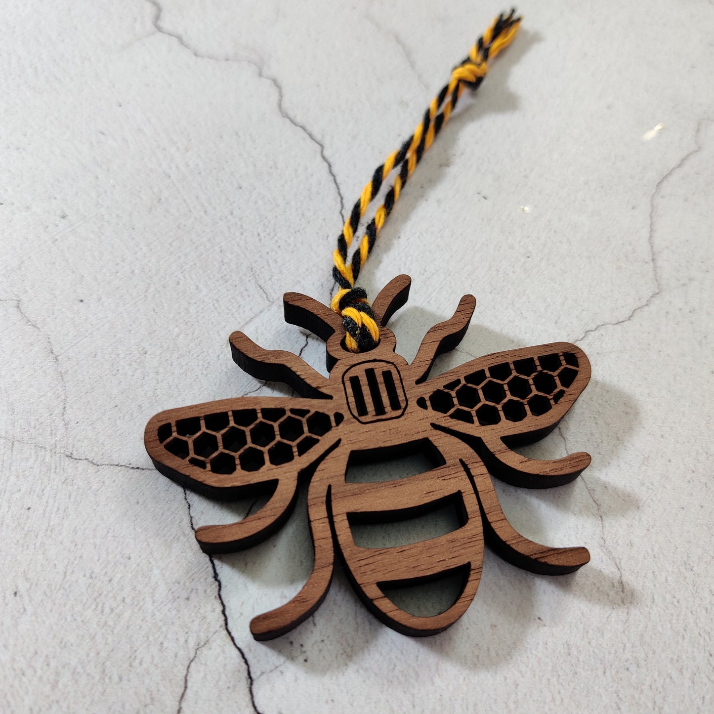 Manchester Bee Christmas Decoration - real wood - Mancunian - stocking filler