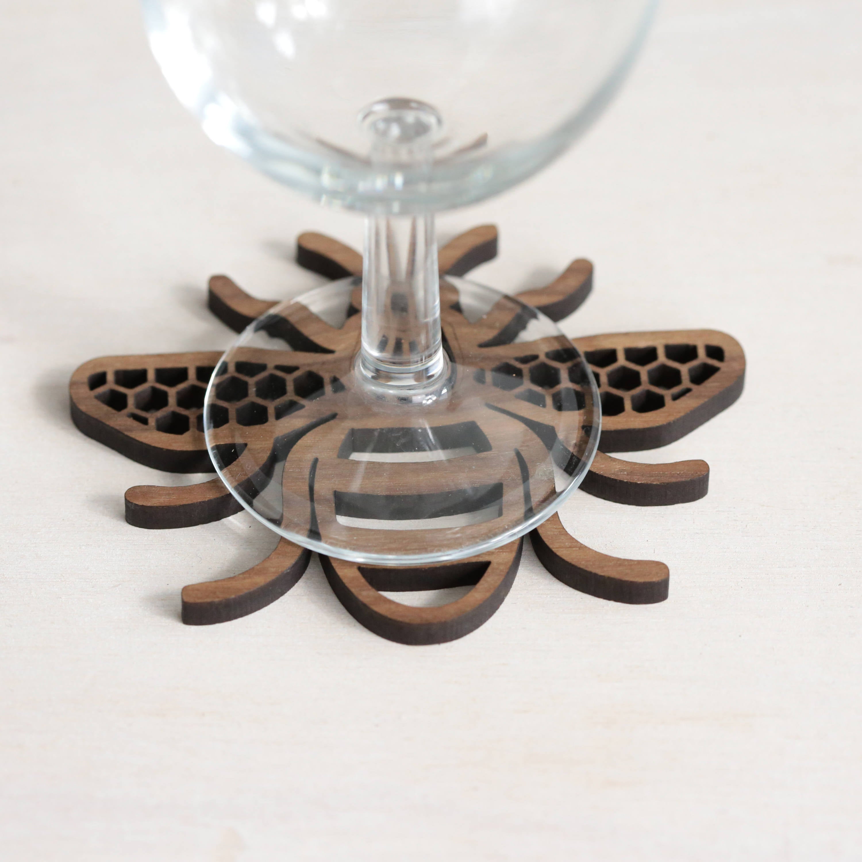 Manchester Bee - real wood coaster - Mancunian - personalised gift