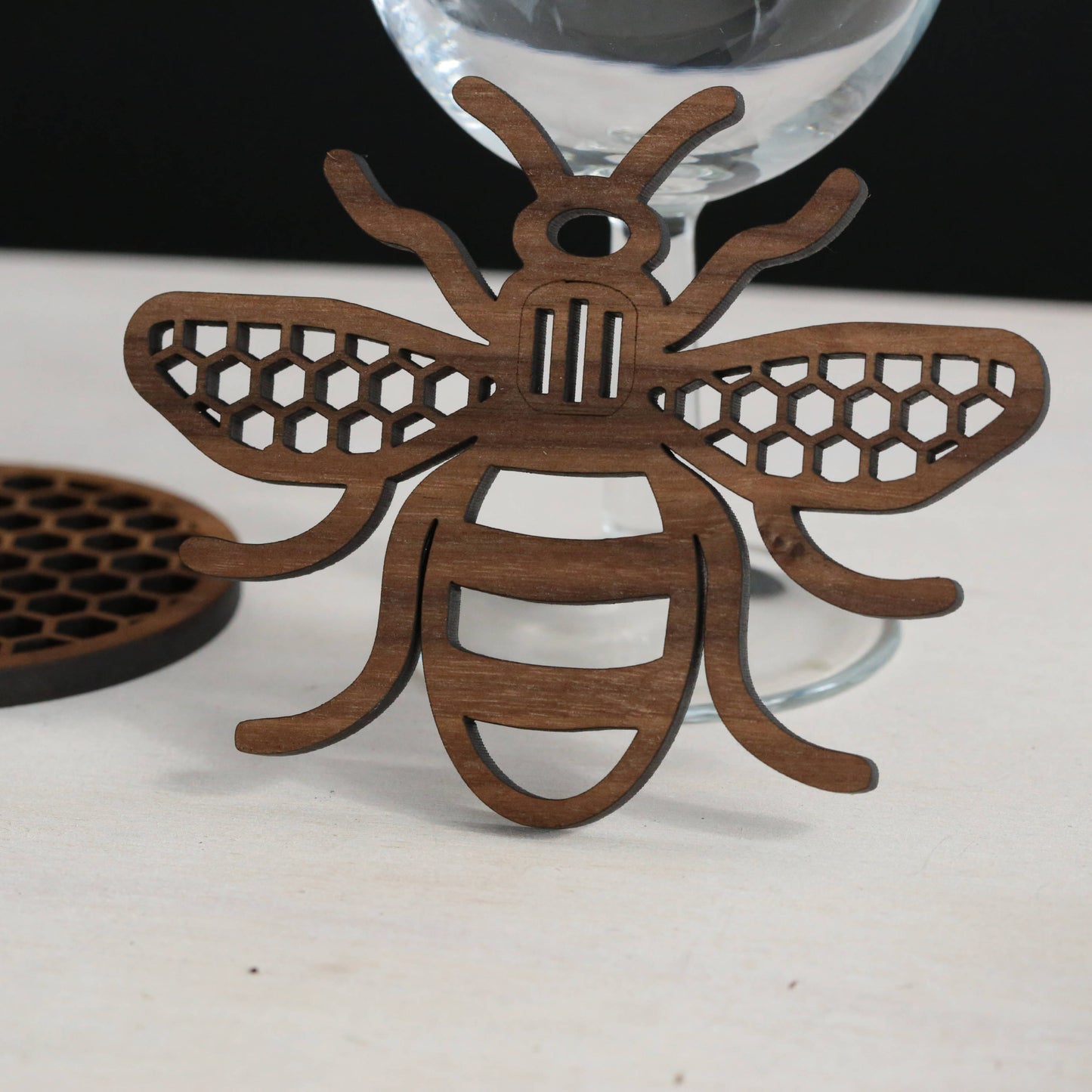 Manchester Bee - real wood coaster - Mancunian - personalised gift