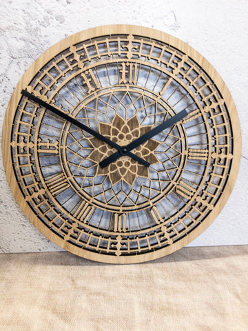 Big Ben Clock - real oak face - London Gift - large wall clock